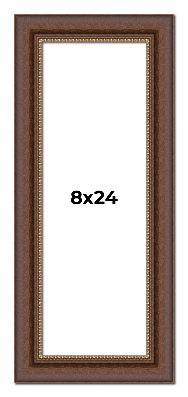8x24 Traditional Picture Frame with UV-Resistant Acrylic & Acid Free Backing, Available in 3 Finishes - Black, Brown, Gold